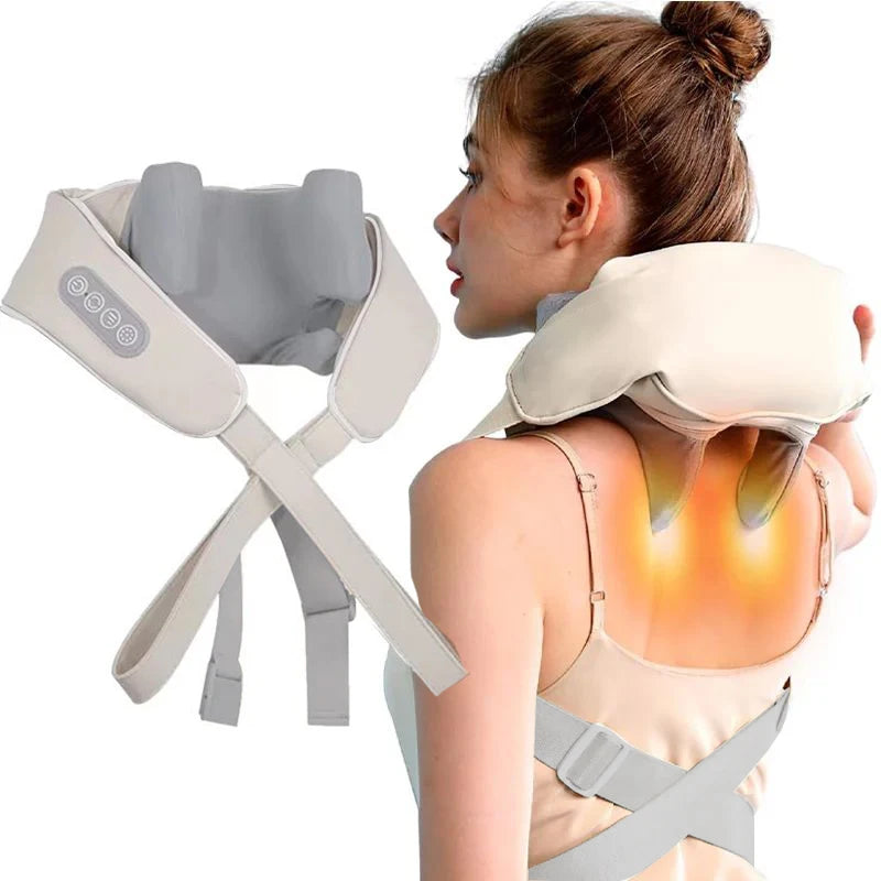 Massageador Cervical e Ombros com Aquecimento – Alívio Imediato para Tensão e Estresse!